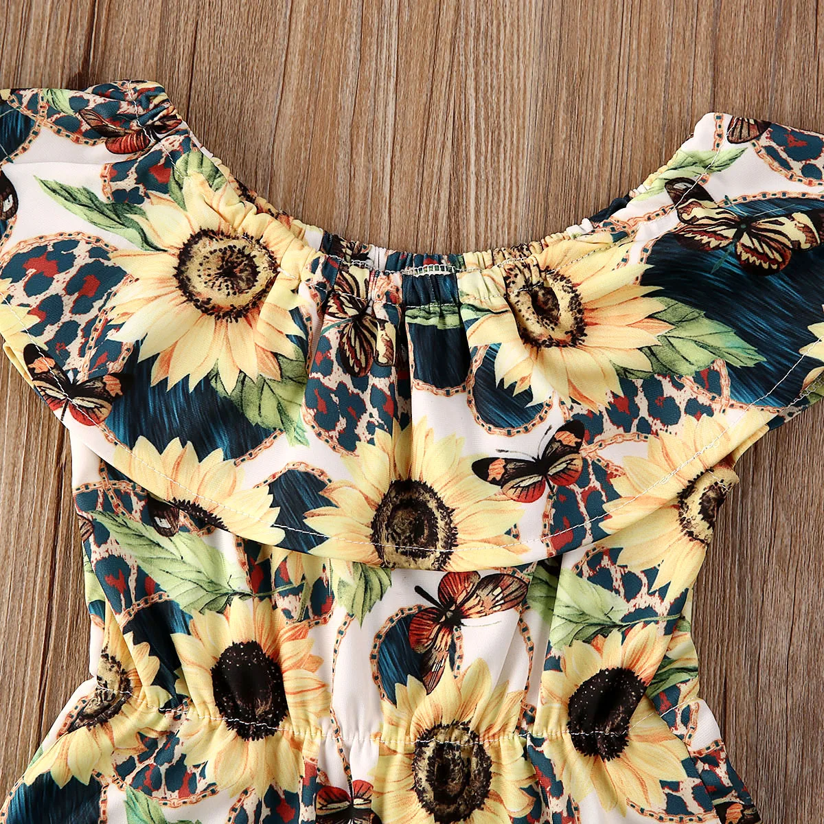 Детское летнее бикини с оборками в виде подсолнуха | Спорт и развлечения