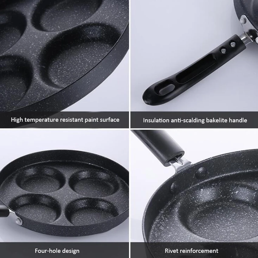 Четырехотверстная Яйцо Сковорода антипригарная сковорода Бытовая Пособия по