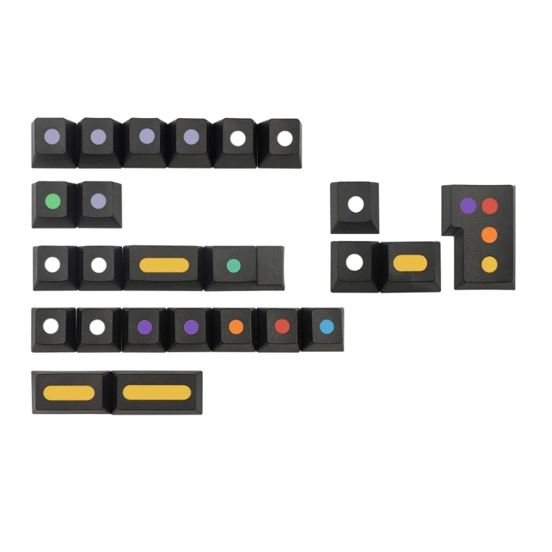 

129Keys / Set Cherry Profile Custom Black Dots Iso Keys Keycaps PBT Dye Sublimation Keycaps for MX Switches iso Key