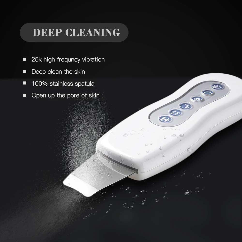 

Ultrasonic Skin Scrubber Face Pore Cleaner Vibration Massager Blackhead Acne Removal Pores Peeling Clean Tools Beauty Device