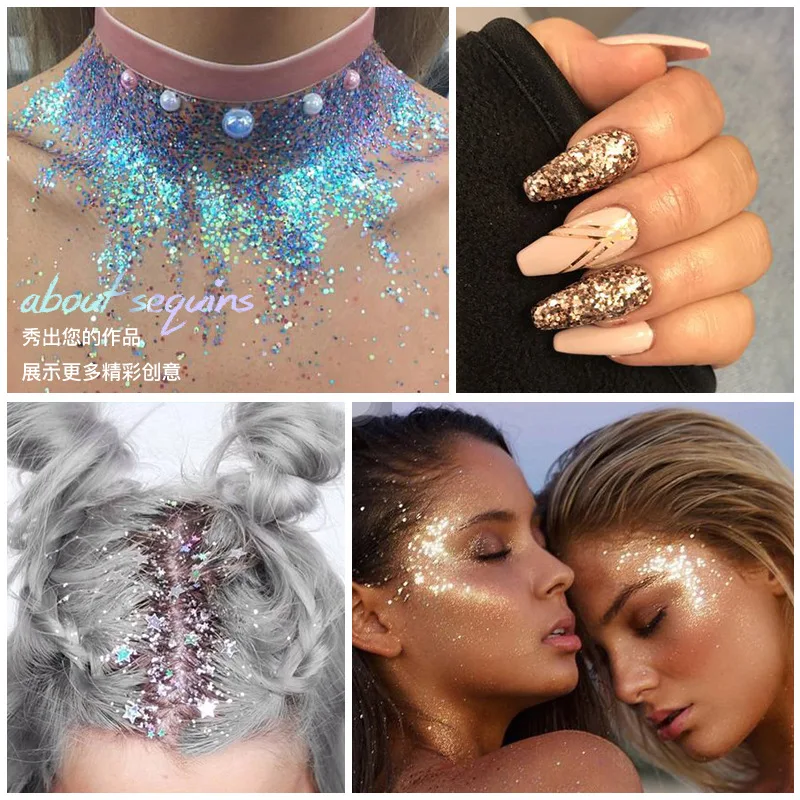 Многоцветные блестящие тени для век свободная пудра пигмент косметика алмазные