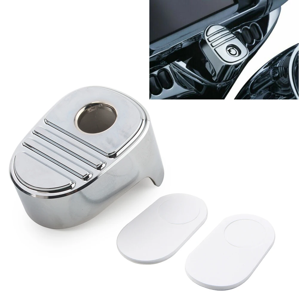 

Chrome Motorcycle Tri Line Ignition Switch Cover For Harley Davidson Touring Electra Road Glide FLH 2014 2015 2016 2017 2018