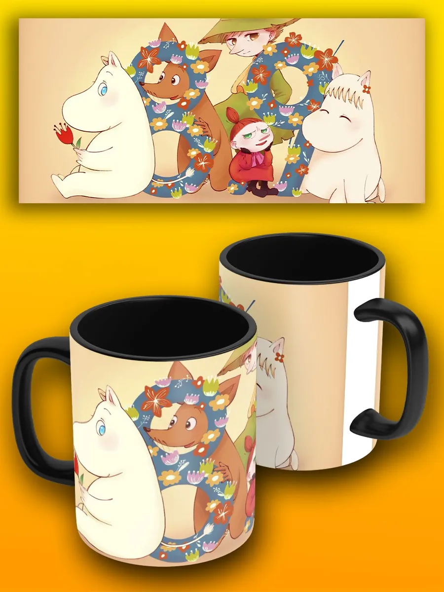 Sparkling black cartoon Moomin Troll Moomin-6714 mug cup Pialat for tea coffee water | Mugs