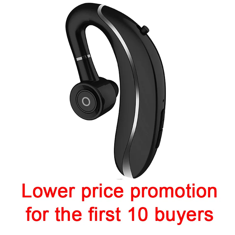 Black Новинка, Q10, беспроводные наушники, вкладыши, ушные крючки, Bluetooth 5,0, наушники, 100 мА/ч, одиночные, Handfree, с микрофоном, для вождения, спорта, PK V9 - Цвет: Black