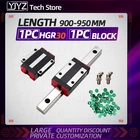 Линейная направляющая 1 шт. 900950 мм HGR30 + 1 шт. HGH30CAHGW30CC линейные узкиефланцевые каретки скользящий блок Запчасти для ЧПУ