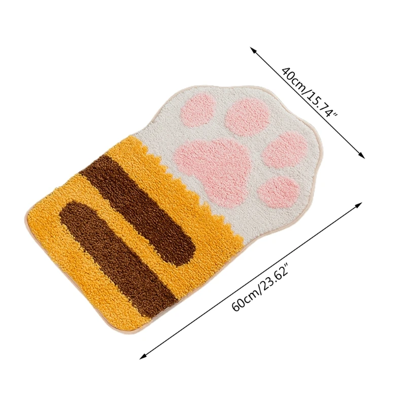

Bathroom Long Cat Paw Rug Mat, Non Slip Anti-Slip Bath Mat Water Absorbent Bath Rug, Microfiber Doormat Toilet Bath Carpet For D