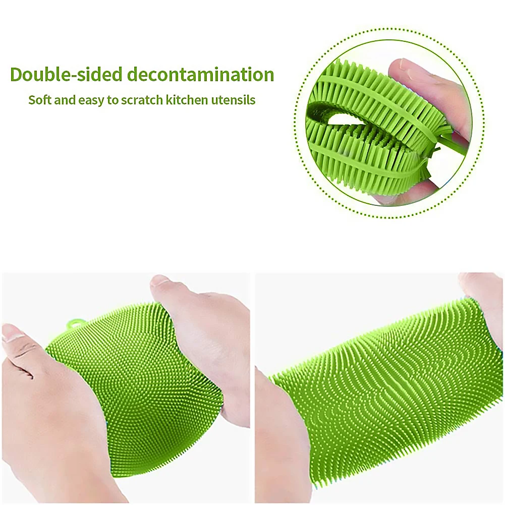 6 шт. многофункциональная силиконовая щетка для мытья посуды губка скребок