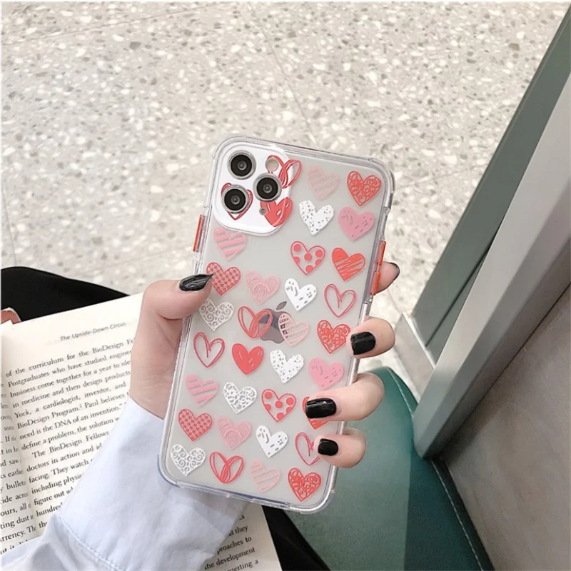 Милый каштан чехол для телефона с сердечками iphone 11 Pro Max 7 8 plus X XR XS SE2020 задняя