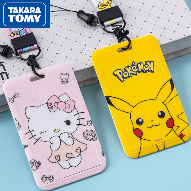

TAKARA TOMY Pokemon Pikachu Card Set School Card Lanyard Certificate Work Tag Badge Lanyard Access Control Card Package