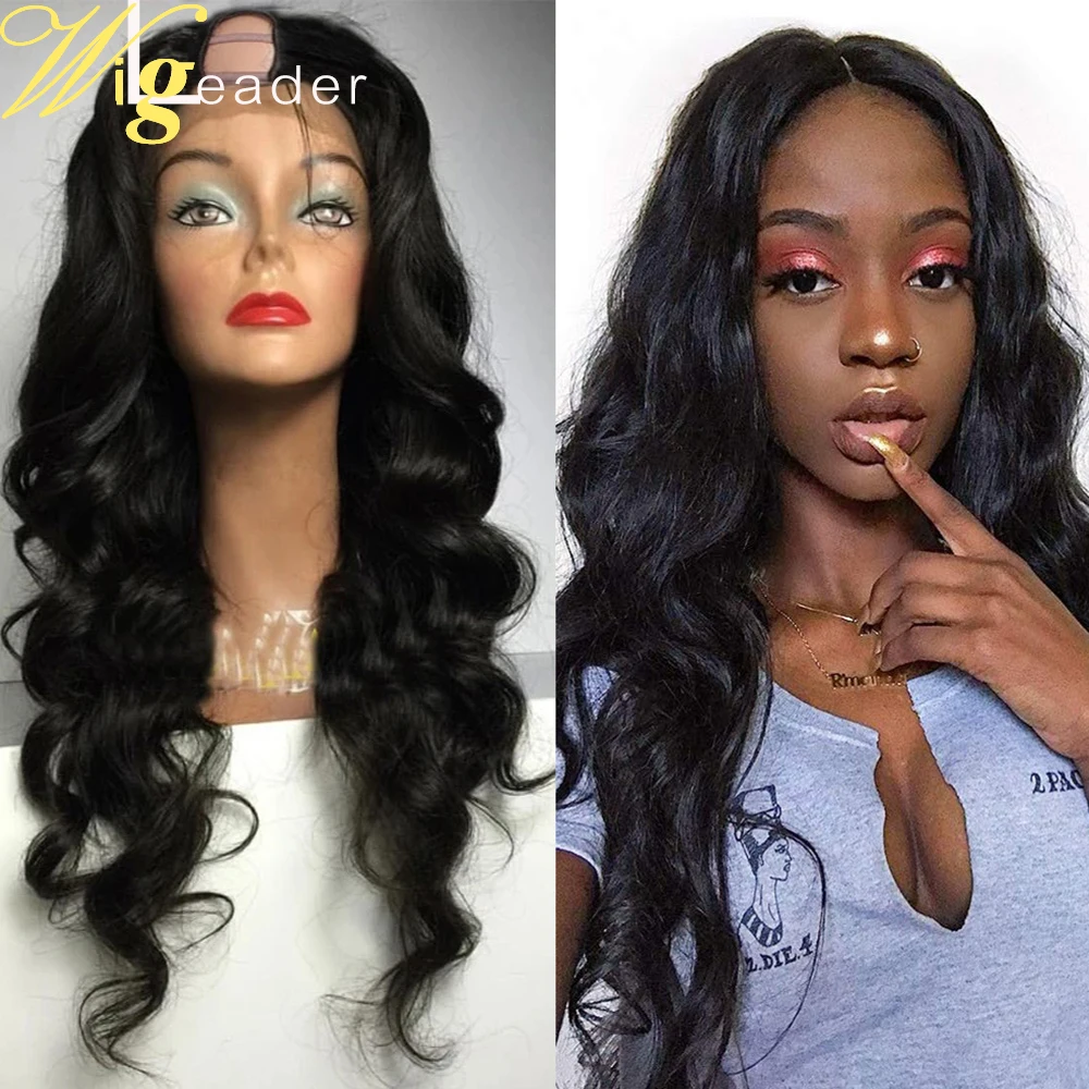 Парики Remy из натуральных волос с U образной частью плотность 150% свободные