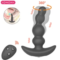 360 degree prostate massager rotating anal vibrator silicone male butt plug anus vibrating sex toy for men g spot stimulation