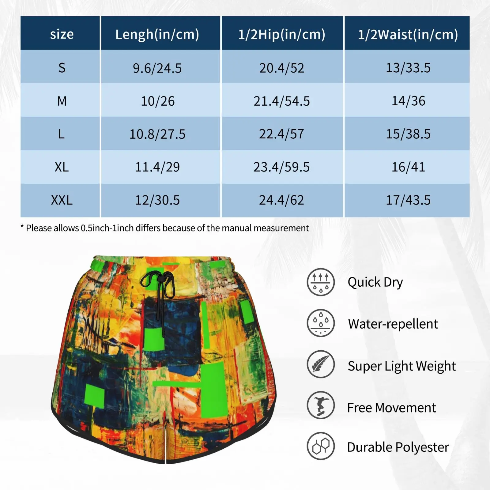 

Its Composition With Yellow Swim Shorts 681 Beach Shorts Orange Brick Blue With Square Shapes And A Sweep Of
