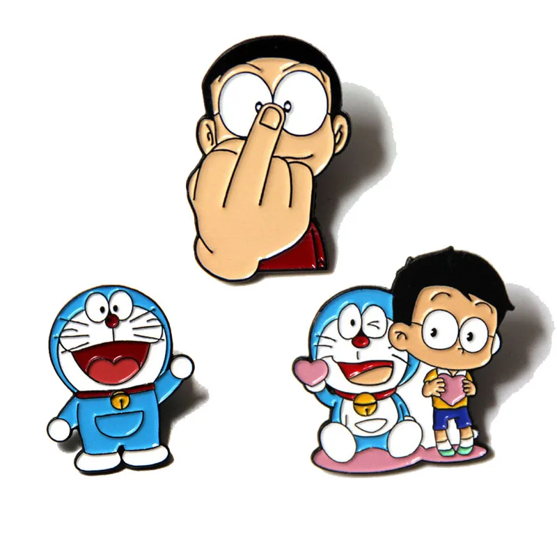 Аниме Doraemon булавки и броши Милая брошь булавка лацкан рюкзак сумки значок одежда