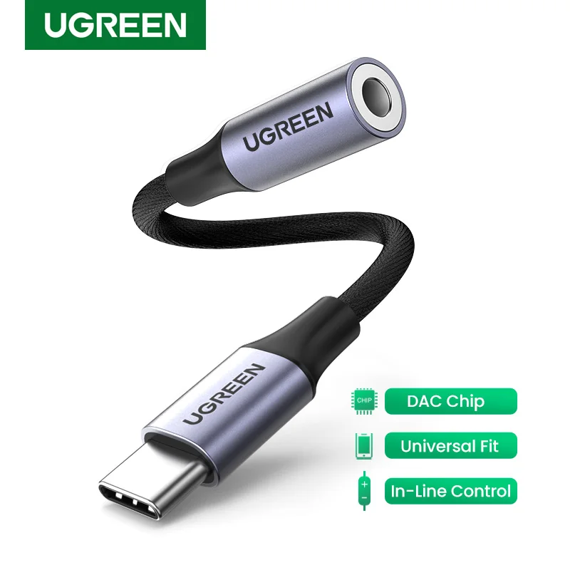 UGRREN USB Type C к 3 5 мм гнездо для наушников адаптер Aux аудио кабель Шнур DAC чип Pixel 4 2 XL iPad