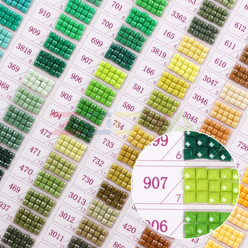 

Color contrast full range 447 DMC diamond color card Rhinestone color identification card square/round diamond comparison 9Sk05