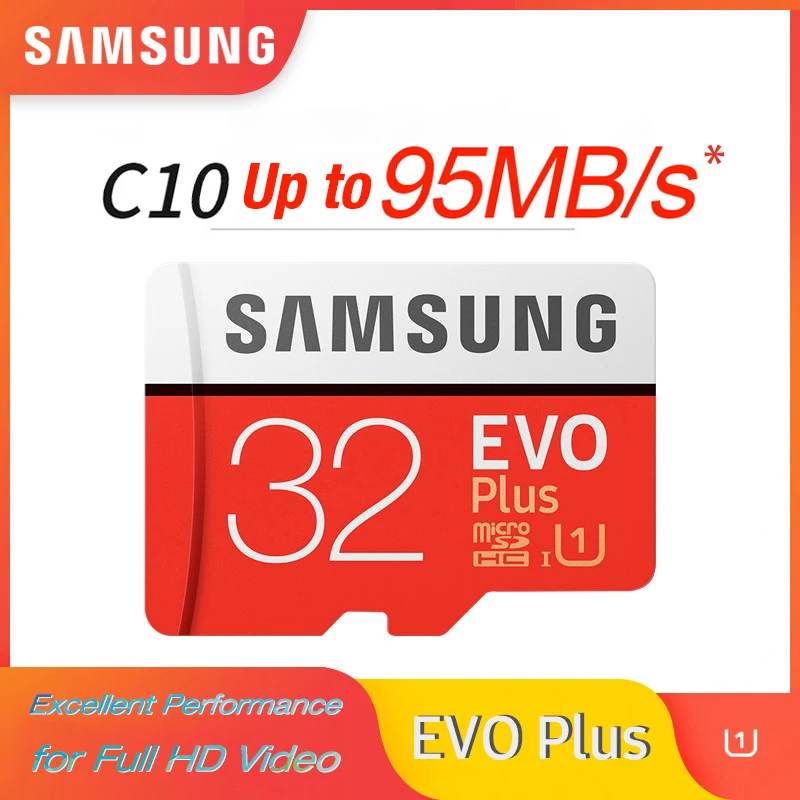 Карта памяти SAMSUNG Microsd до 95 256 ГБ U3 класс 10 32 U1 microSDXC/SDHC EVO Plus карта Micro SD TF Flash 128 МБ/с. 64