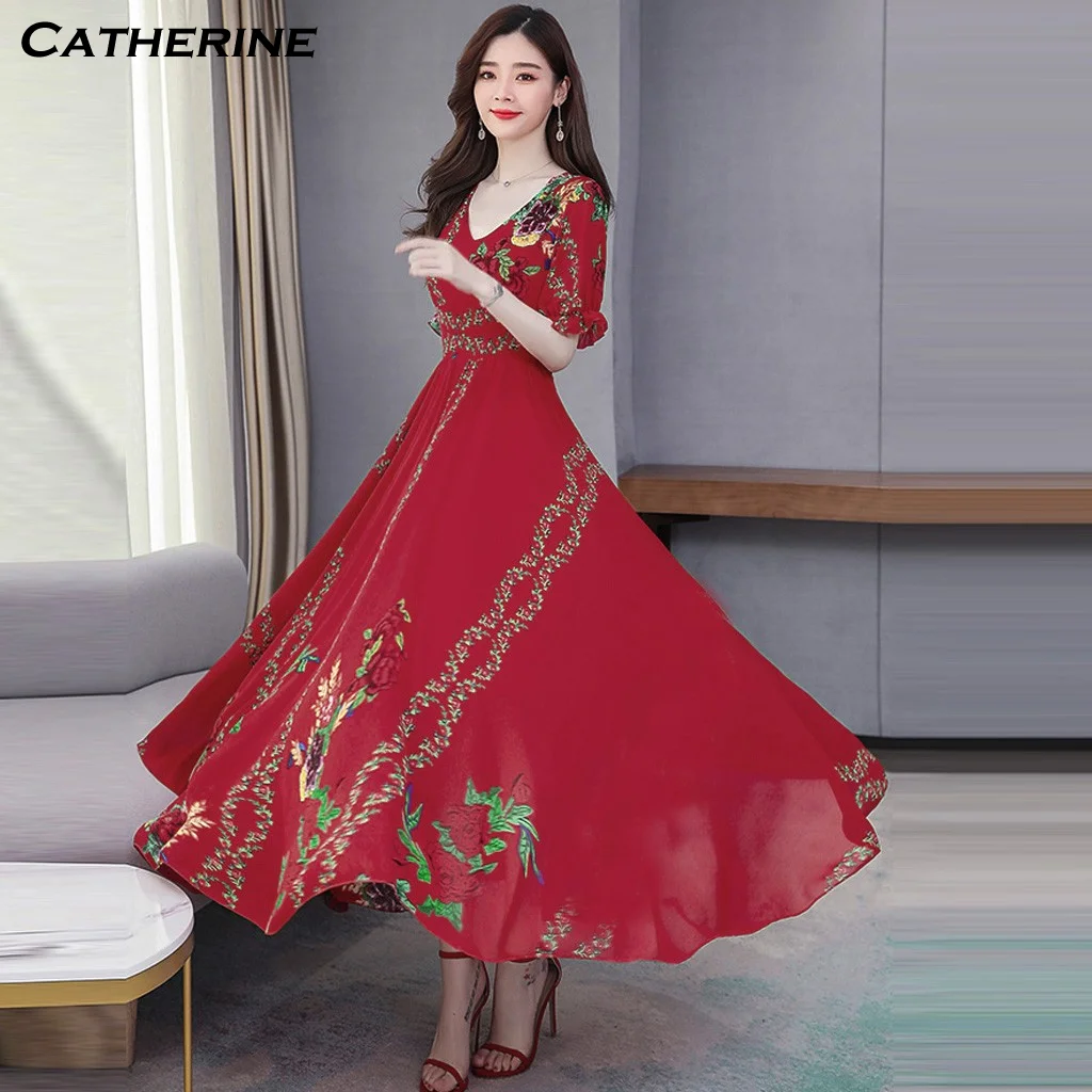 Летнее платье 2020 с цветочным принтом Пляжное Платье в стиле бохо туника