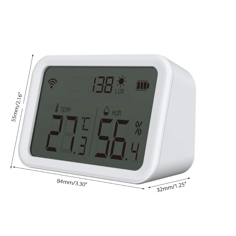 

Tuya Zigbee 3.0 Temperature Humidity Sensor Lux Light Detector Smart Home Hygrometer Thermometer with LCD Screen