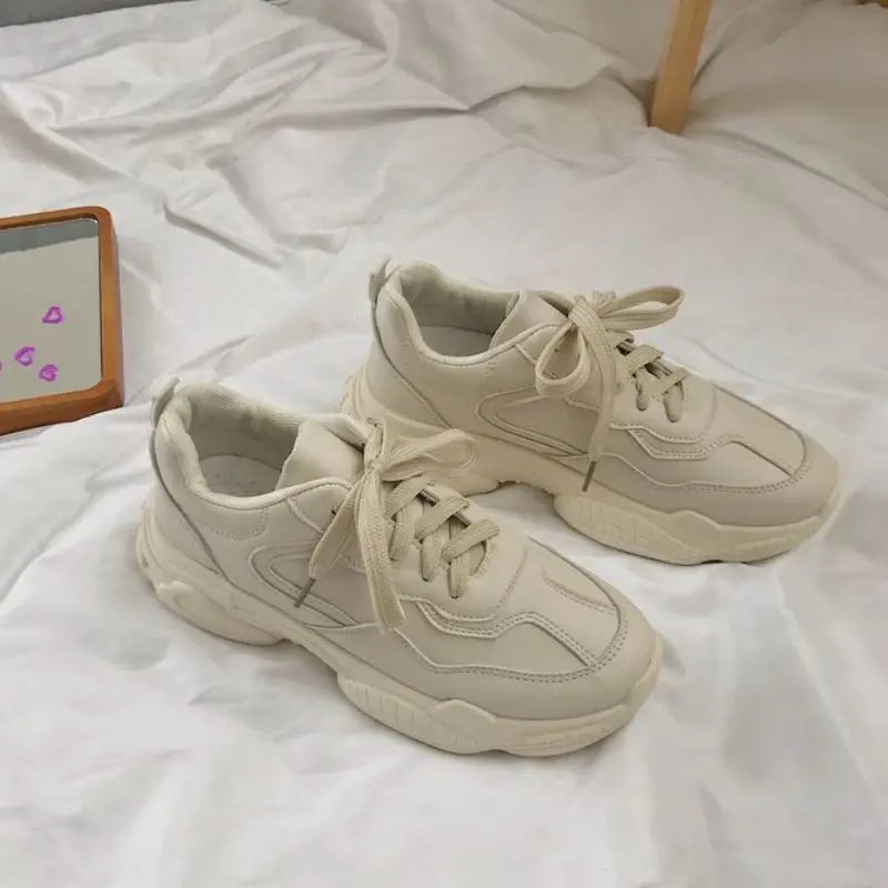 Taoffen Women Casual Sneakers Daily Shoes Thick Sole Round Toe Outdoor Woman Leisure Footwear Size 35-39 | Обувь