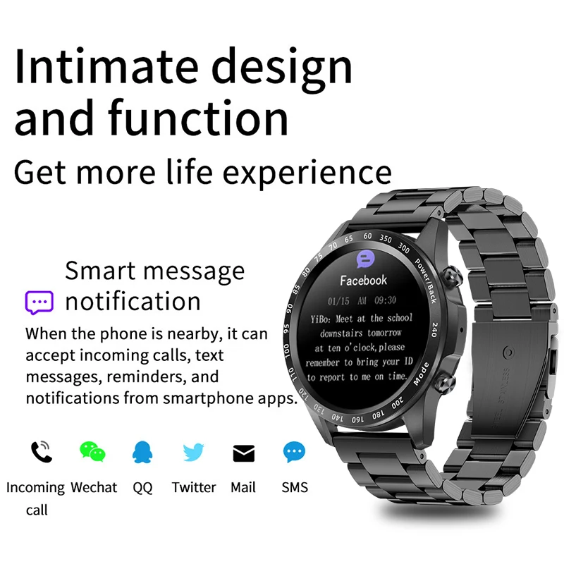 Music Smart Watch Heart Rate Blood Pressure Body Temperature Sports Fitness Luxury Watches Bluetooth Call Smartwatch iOS Android |