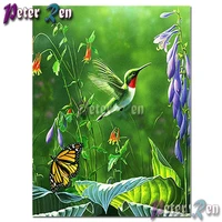 5d landscape diamond embroidery woodpecker butterfly diy square or round mosaic cross stitch rhinestone manual home decoration