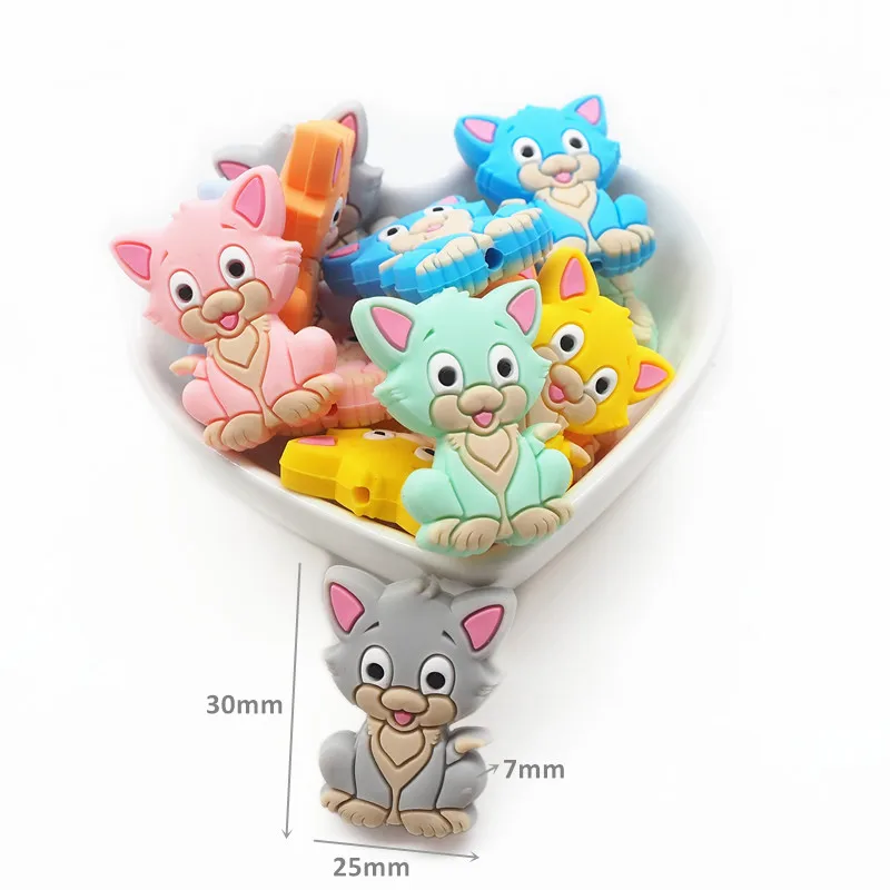 Ченкэй 10 шт. Силиконовый грызунок с котом для изготовления украшений своими