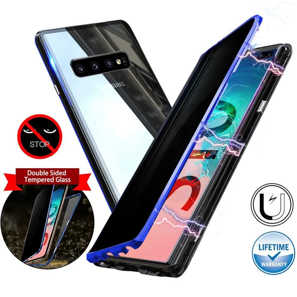 Конфиденциальность Магнитный чехол для Samsung Galaxy S10 S20 S8 S9 Note 10 9 Plus S21 двойная