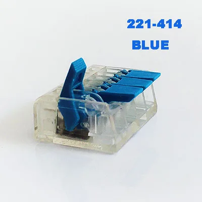 221-414 blue Разъем для провода вставные мини Быстрая зарядка питания разъем для клемм проводов блок PCT-212 PCT-213 пуш-ап в электрический разъем кабеля - Цвет: 221-414 blue