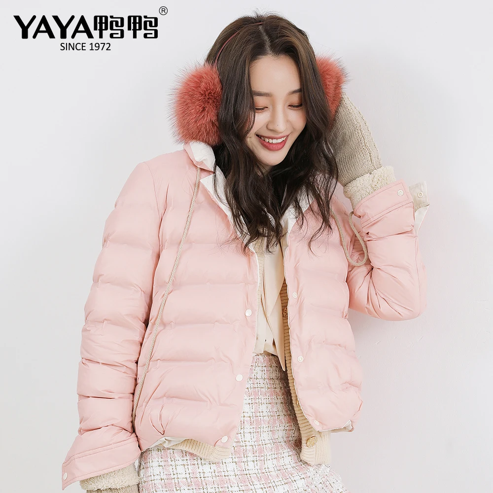 YAYA/новые женские зимние однобортный светильник с двумя боковыми пуховик осень