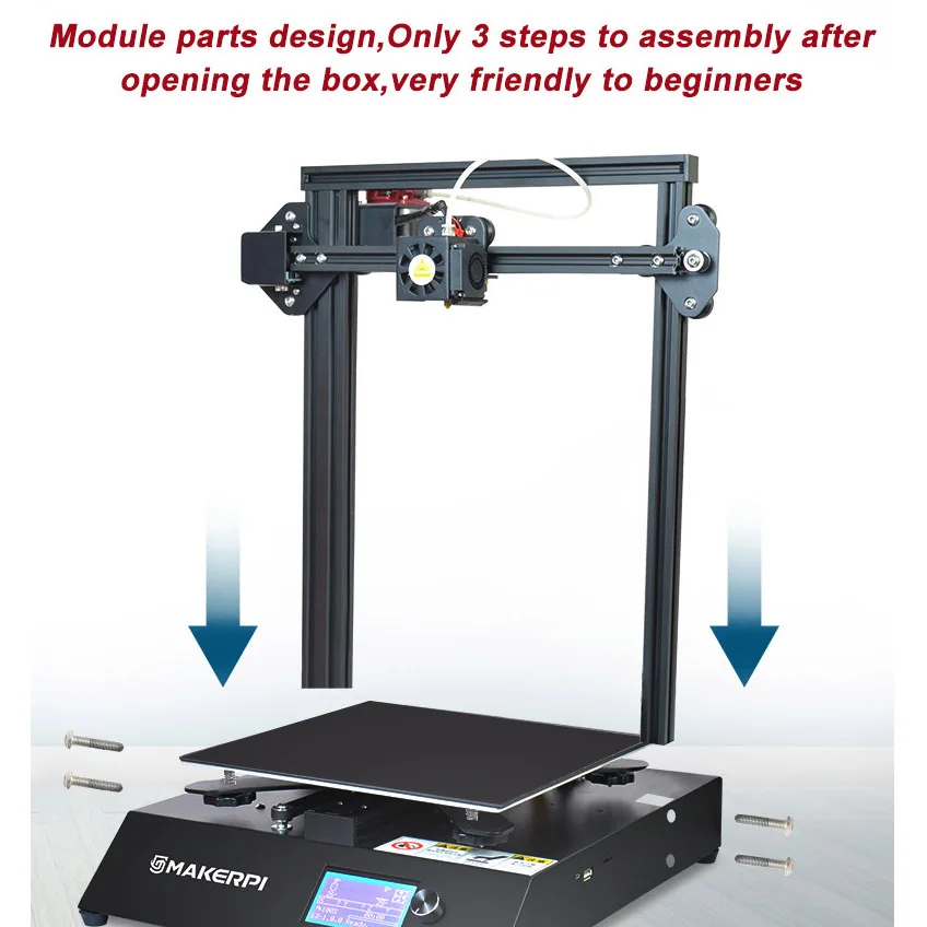 Kaufen Offizielle MakerPi 3d Drucker P2 Voll Open-Source Mit Lebenslauf Funcations Diy Schnell Montage 260*260*260mm Metall Basis Filament