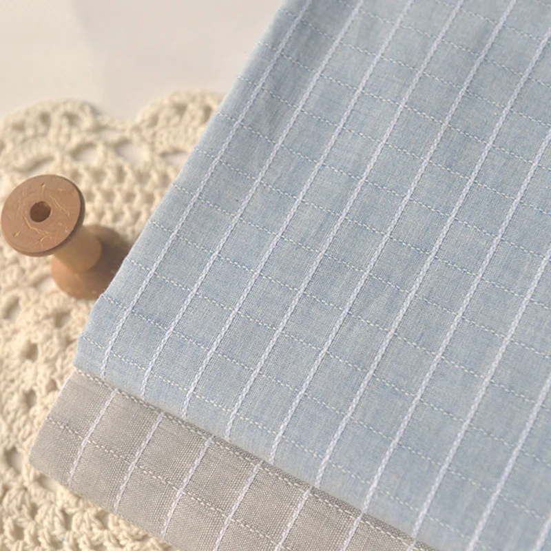 2 цвета клетчатая тонкая хлопчатобумажная ткань Sen Стиль Рубашки Топы брюки