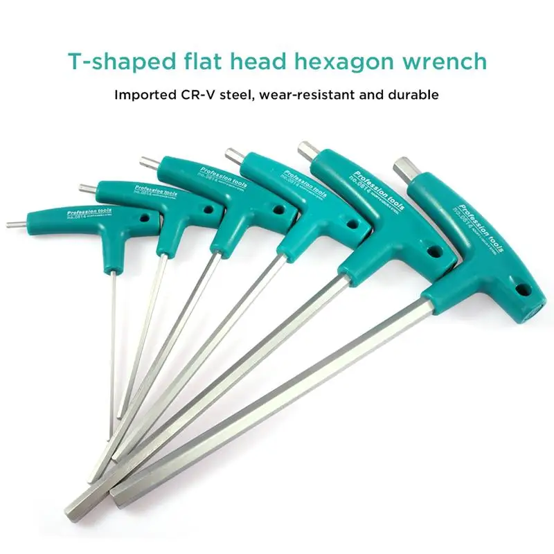 

6/9pcs Hex Wrench Set Flathead T-Handle Spanner Hexagon Screwdriver Hand Tools for Auto Bike Motorcycle Repairing