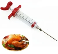 stainless steel needles spice syringe marinade injector flavor syringe cooking meat poultry turkey chicken bbq tool