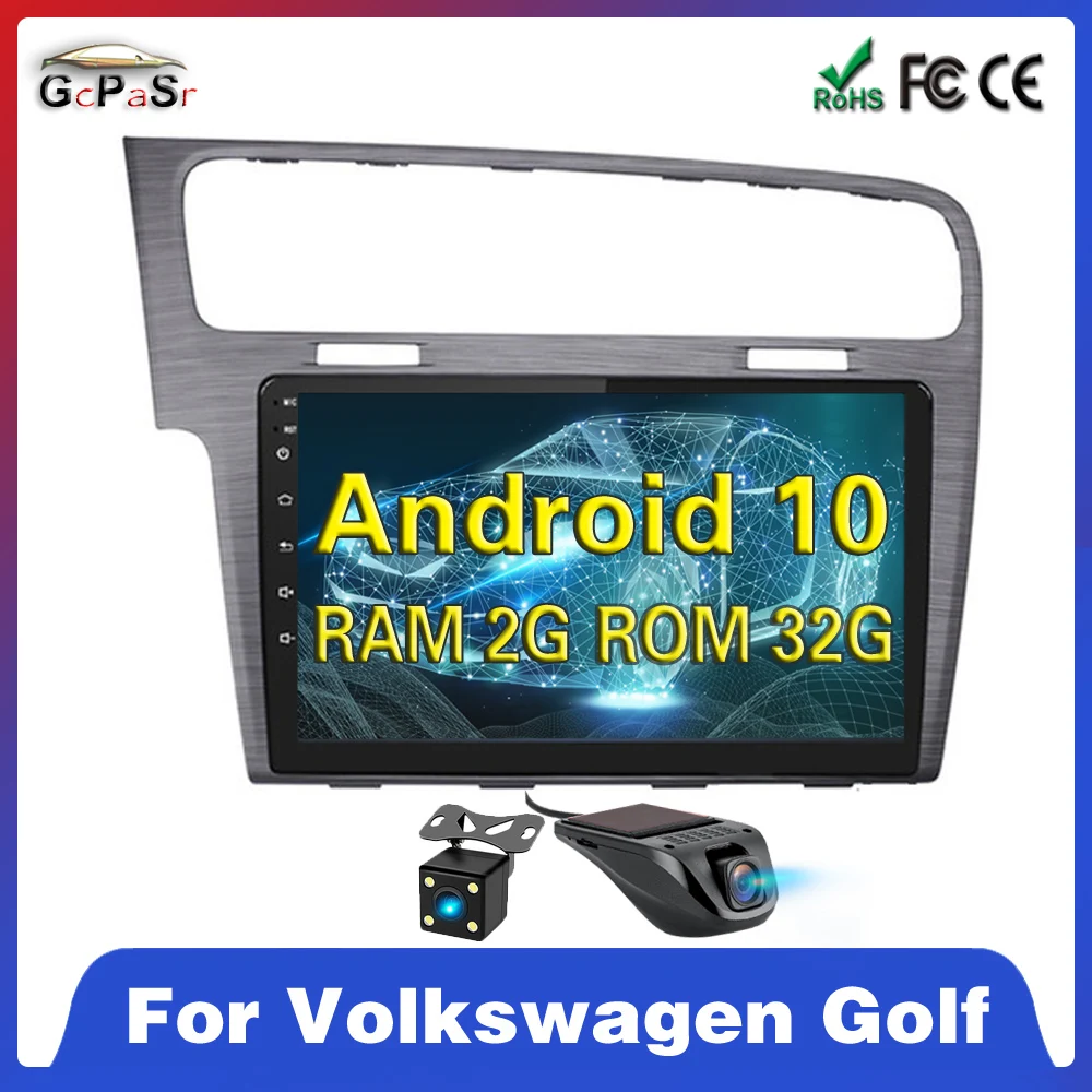 2G + 32G Din Android 10 0 автомобильный Радио мультимедийный плеер для Фольксваген Гольф 7