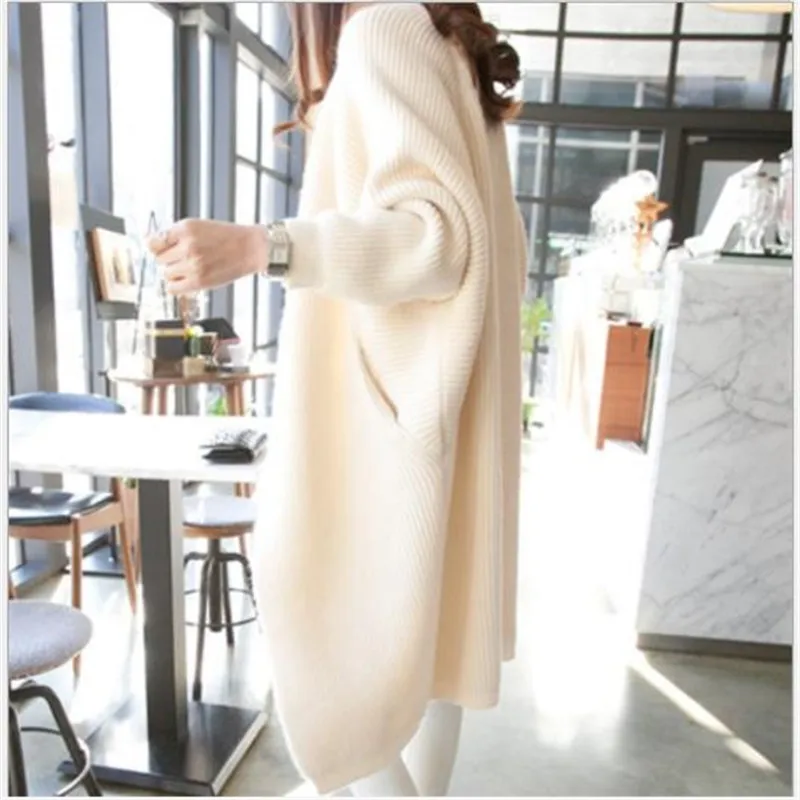 

Batwing Sleeve Women Sweater Cardigan Autumn Winter 2019 V-Neck Knitted Coat Plus Size Knitted Tops Jumper Mujer Knitwear M182
