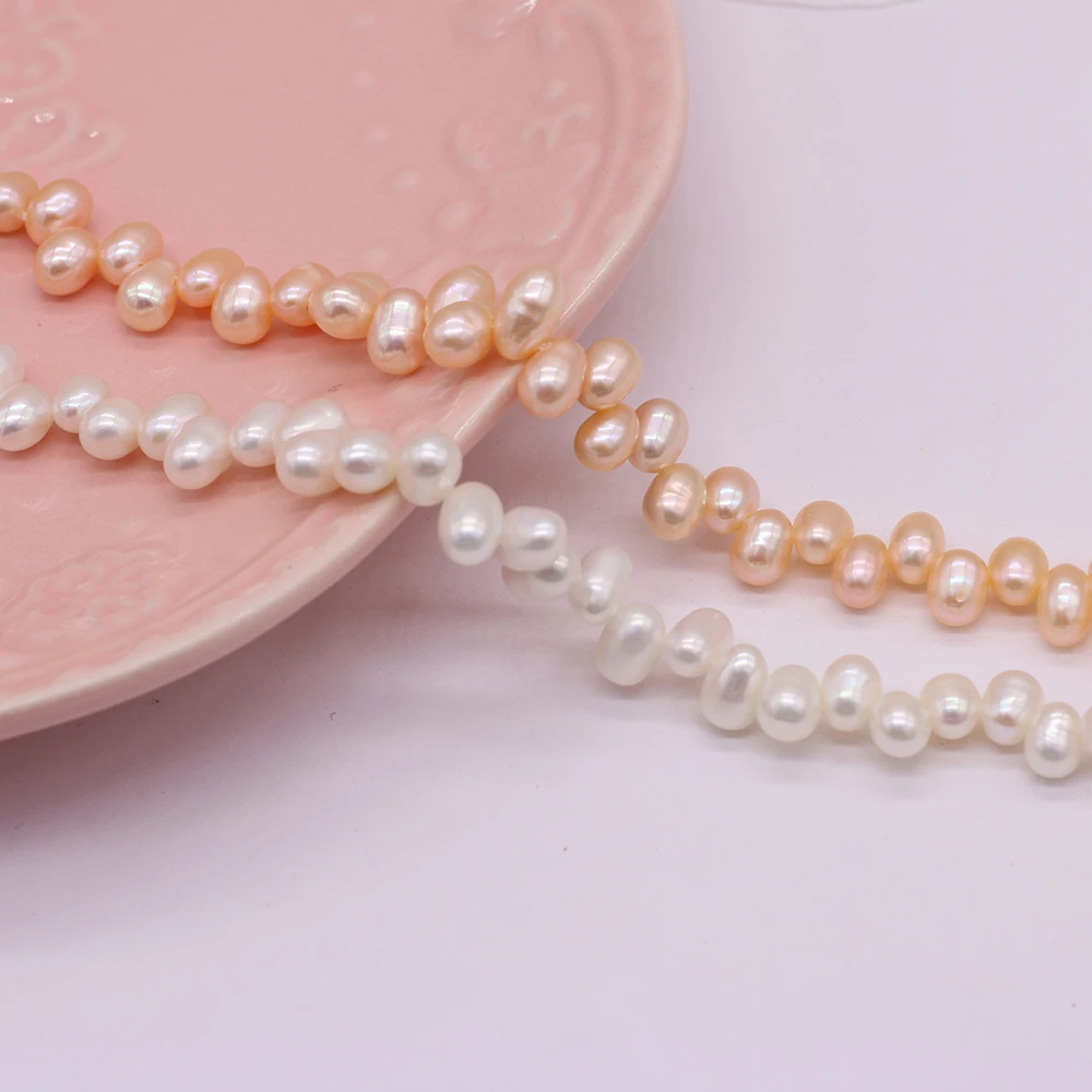 

AA Natural Freshwater Pearl 3*7 Hole Irregular Isolation Beads 5-6 MM For Jewelry Making DIY Bracelet Earring Necklace Accessory
