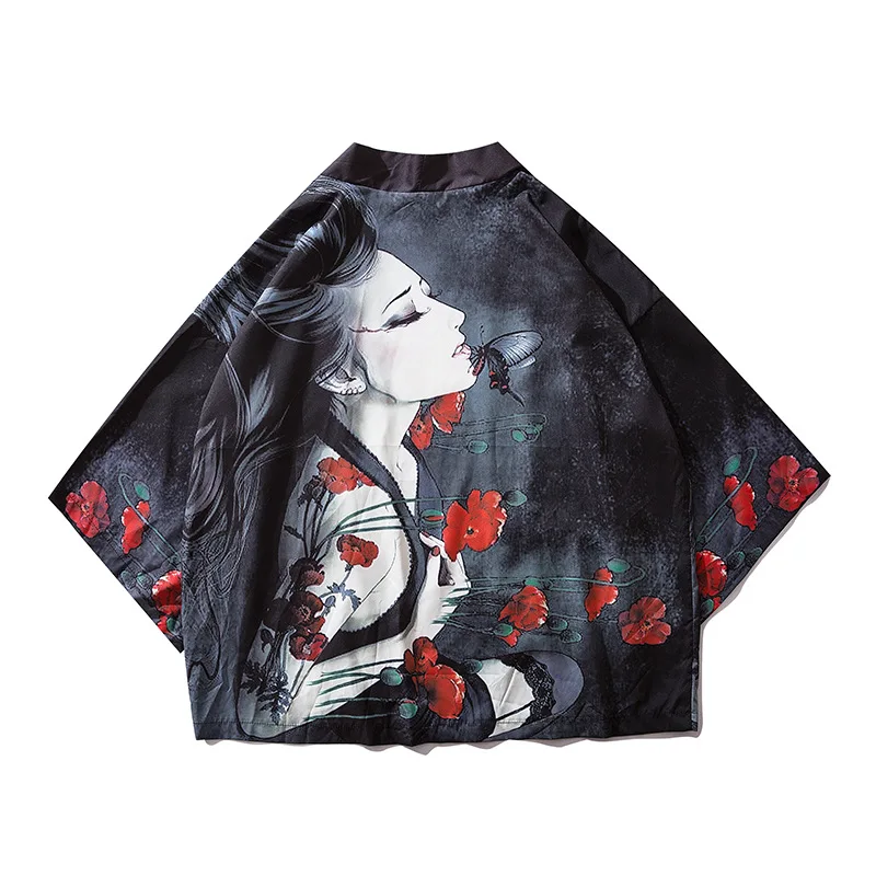 Восточный стиль Samurái японский рубашка юката кимоно для мужчин женщин кардиган