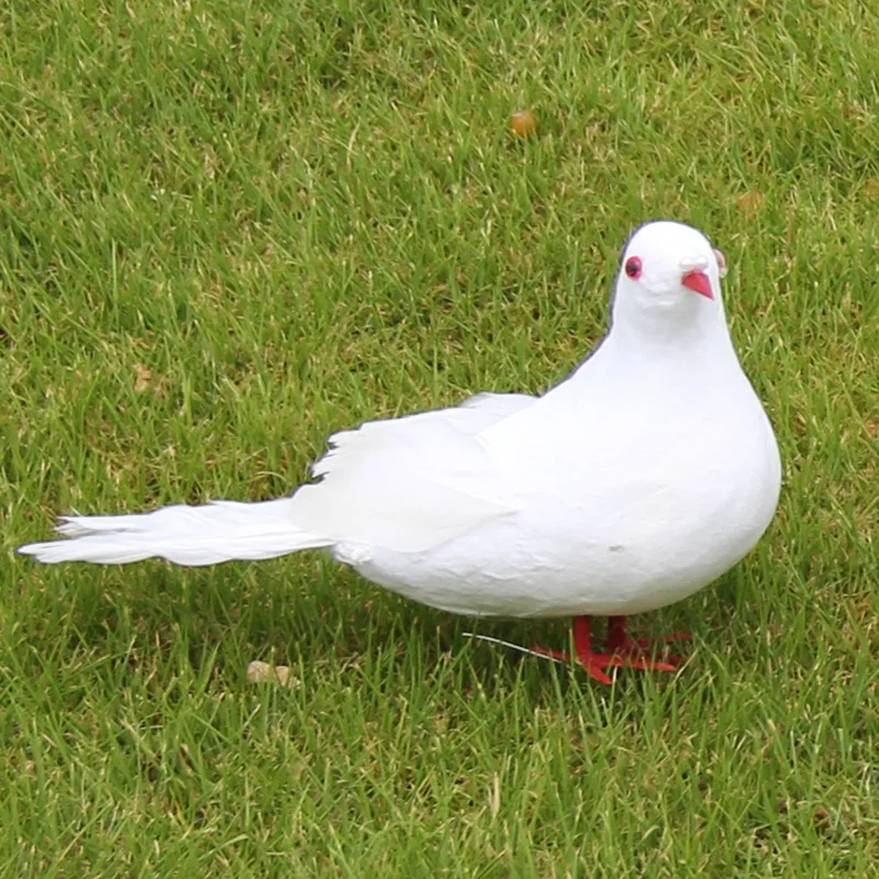 Белая искусственная имитация мира голубь перо из пенопласта птицы свадебные