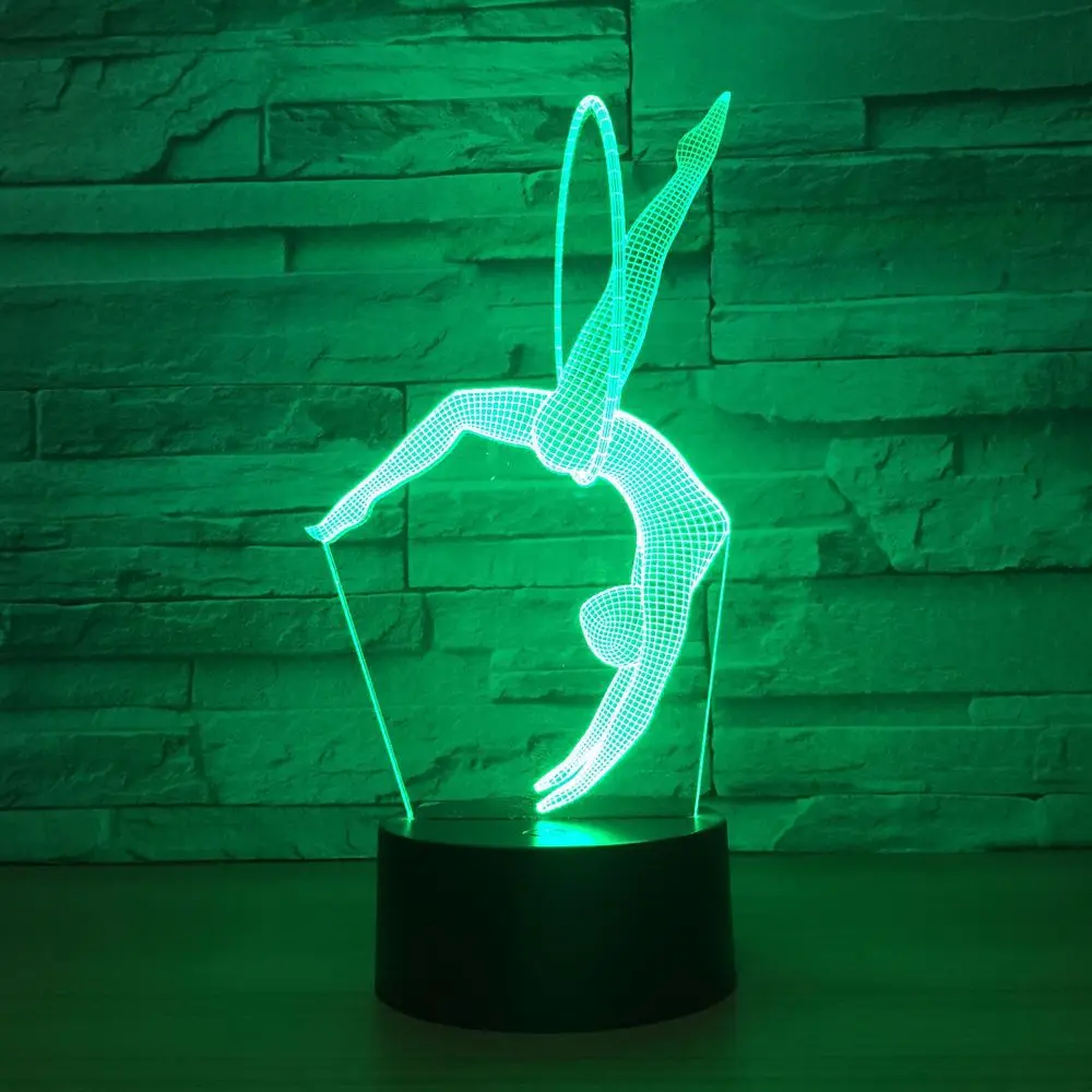 Фото 3D-лампа Eurhythmics, светодиодный ночник, 7 цветов, меняющий с USB-зарядкой, настольная лампа, отдельно стоящий ночник для художественной гимнастики №2