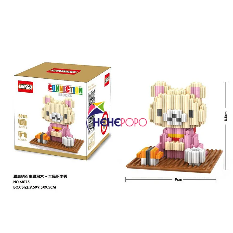 

350pcs+ 68172-68175 Cute Bear Block Model Middle Bricks Building Block KR Style Educational Toy Easy for Kids Assemble