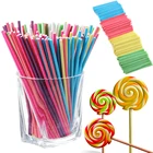 100 шт. Радужный цвет, экологически чистые бумажные палочки для леденцов, конфеты, Аксессуары для выпечки