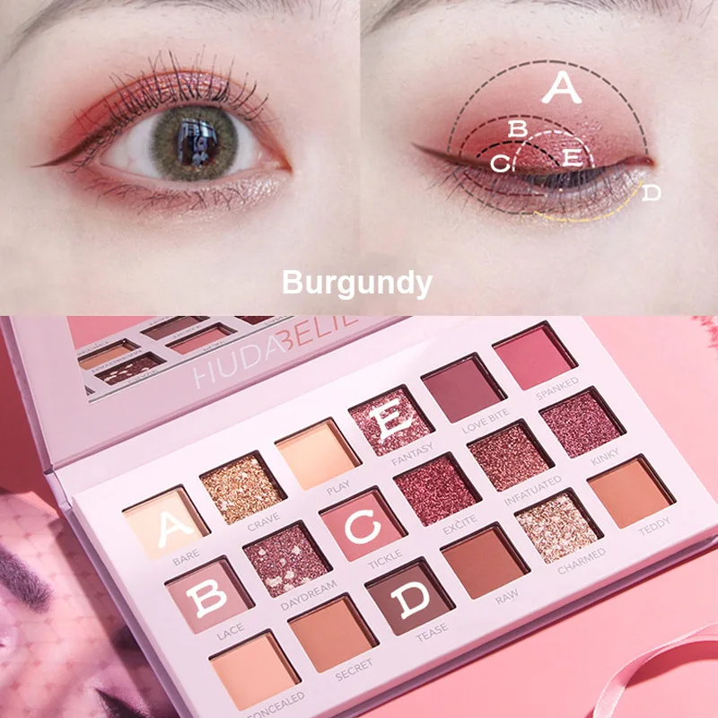 

18 Colors Long Lasting Eyeshadow Palette Mineral Powder Eyeshadow Makeup Set Waterproof Matte Glitter Shimmer Eye Shadow TSLM2