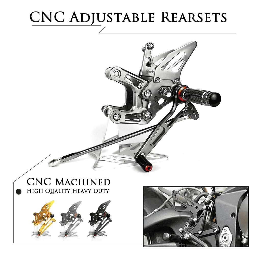 

Motorcycle CNC Aluminum Footrest Rear Sets Adjustable Rearset Foot Pegs for KAWASAKI NINJA ZX10R ZX-10R 2011 2012 2013 2014