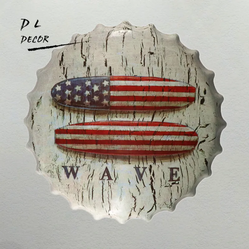 

DL-Wave средиземноморская бутылка крышка настенная живопись Ретро металлический жестяной знак бара декор для домашней вечеринки