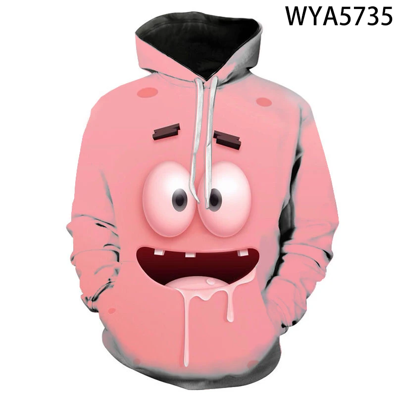

Funny Kids Sponge Cartoon Character Printed 3D Hooded Sweatshirt Couple Jacket