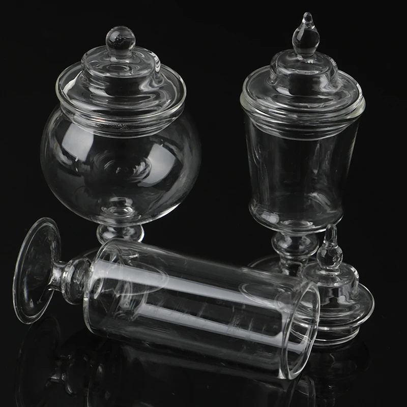 

Dollhouse Miniature Glass Candy Jar Simulation Candy Bottle Model Toy 1/12 Scale Pretend Toy For Home Kitchen Decor new