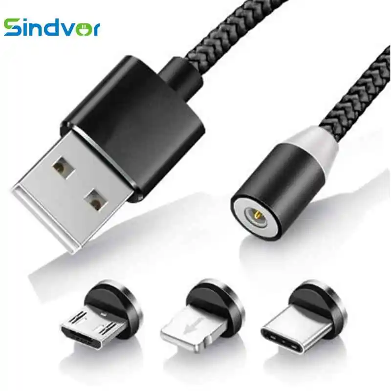 2 м USB Type C 3 в 1 кабель Магнитный для iPhone Samsung Xiaomi Micro магнит зарядное устройство