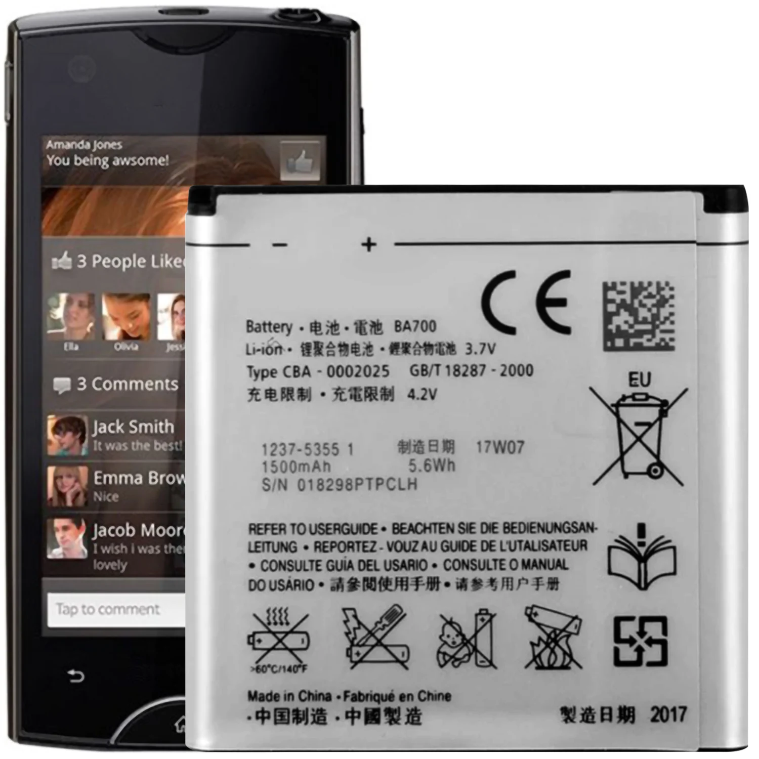 Аккумулятор BA700 для Sony Ericsson Xperia Pro MK16i | Мобильные телефоны и аксессуары