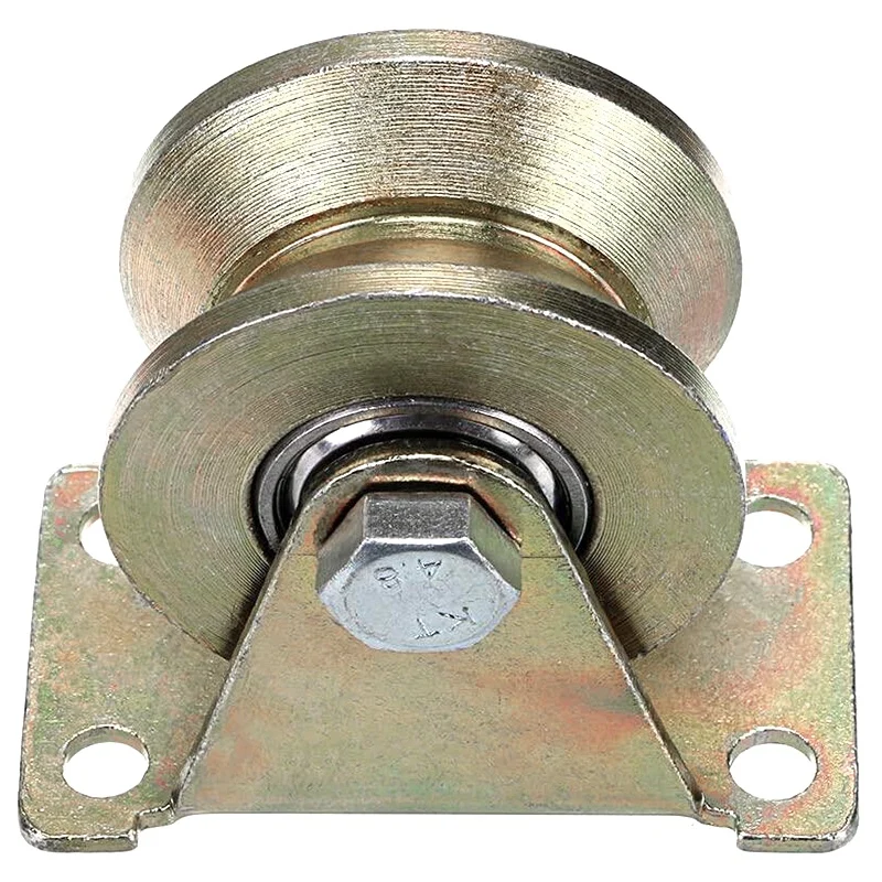 

2Pcs 2 inch V-Groove Wheel Heavy Rigid Caster Sliding Door Roller For Sliding Door Industrial MachinesWire Rope Rail
