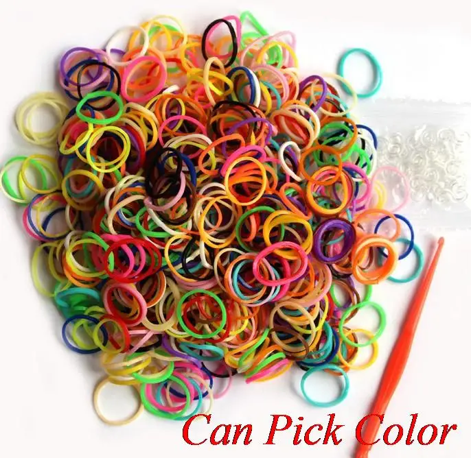 

gh4t 600 bands+24 S-Clips/pack, 12 pcak/lot Elastic Rubber Candy Bracelet Loom Bands Multy gift Silicone Christmas